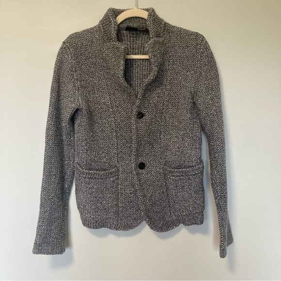 Armani Exchange Jackets & Blazers - Armani Exchange grey flecked cotton  wool blend blazer jacket